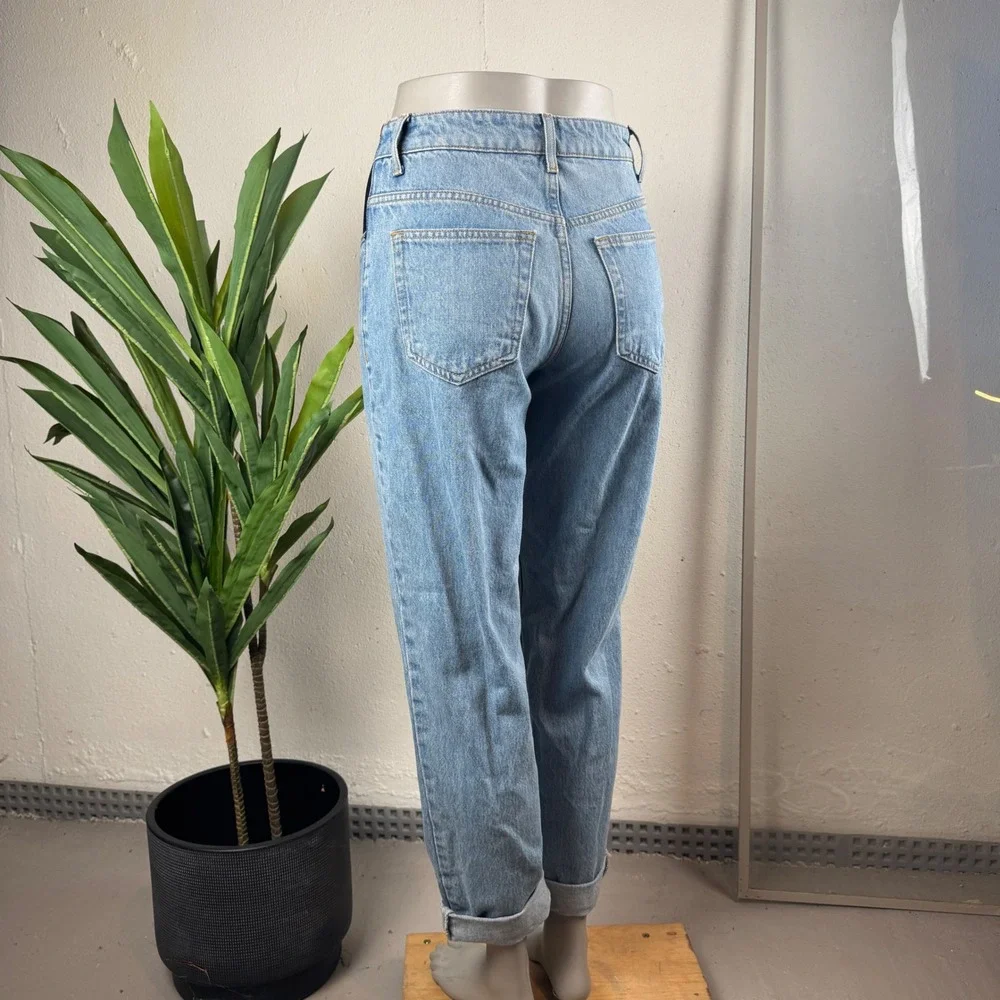 ASOS Maternity Jeans Women US 4 Light Blue 100% Cotton Straight Leg Denim Casual